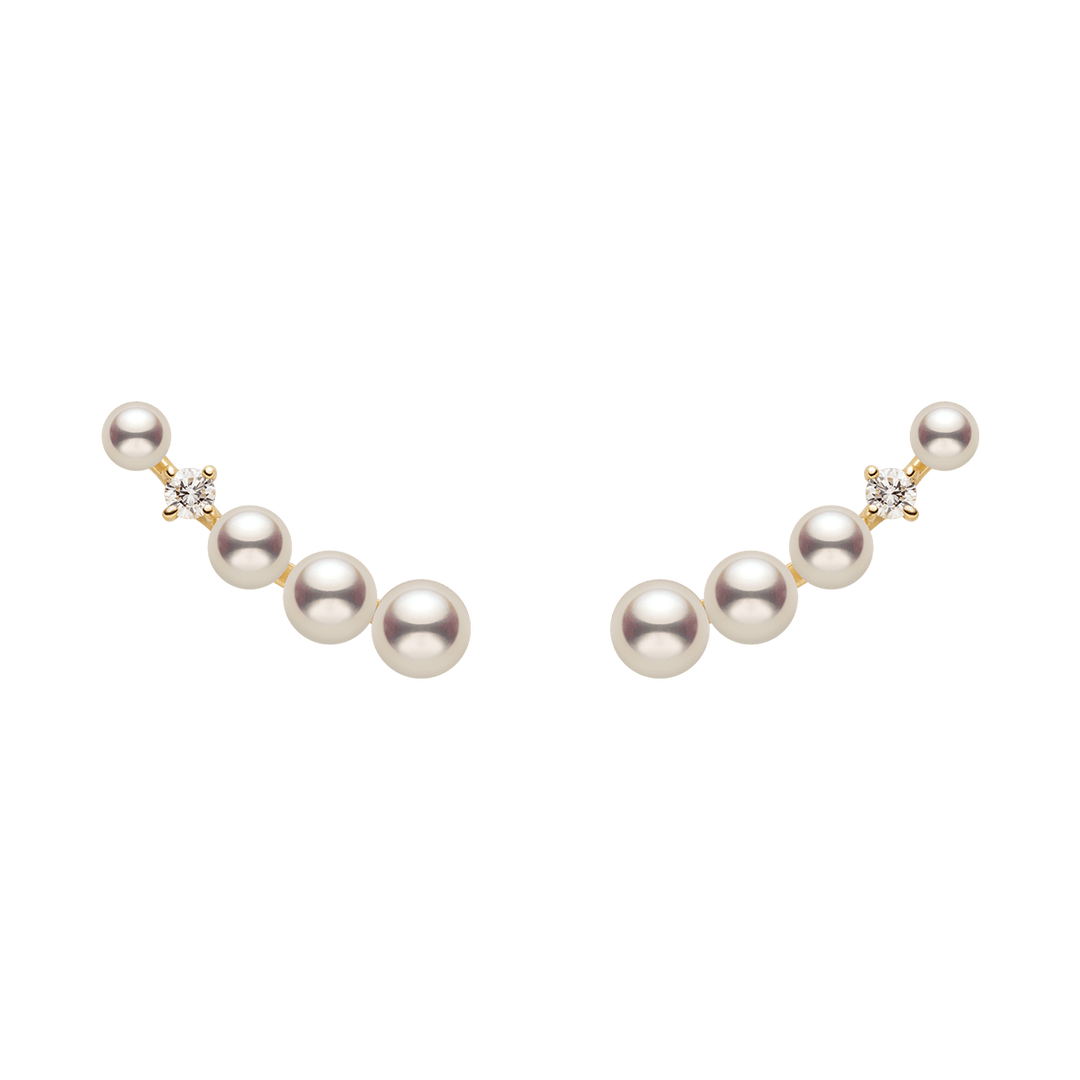 Freshwater Pearls 14K Gold Lab-Grown Diamonds Sudden Spark Earrings