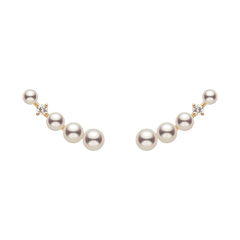 Freshwater Pearls 14K Gold Lab-Grown Diamonds Sudden Spark Earrings