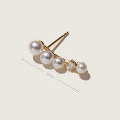 Freshwater Pearls 14K Gold Lab-Grown Diamonds Sudden Spark Earrings