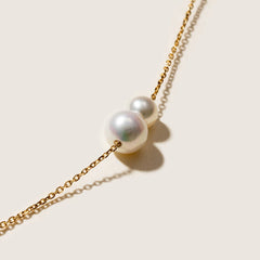 Freshwater Pearls 14K Gold Tiny & Grand Necklace
