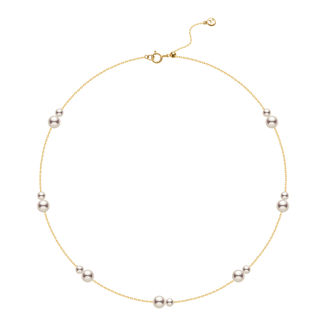Freshwater Pearls 14K Gold Tiny & Grand Necklace