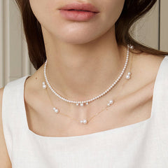 Freshwater Pearls 14K Gold Tiny & Grand Necklace