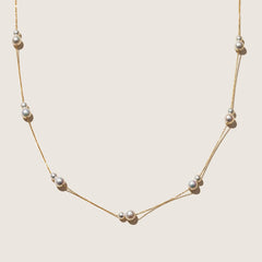 Freshwater Pearls 14K Gold Tiny & Grand Necklace