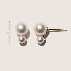 Freshwater Pearls 14K Gold Tiny & Grand Studs Earrings