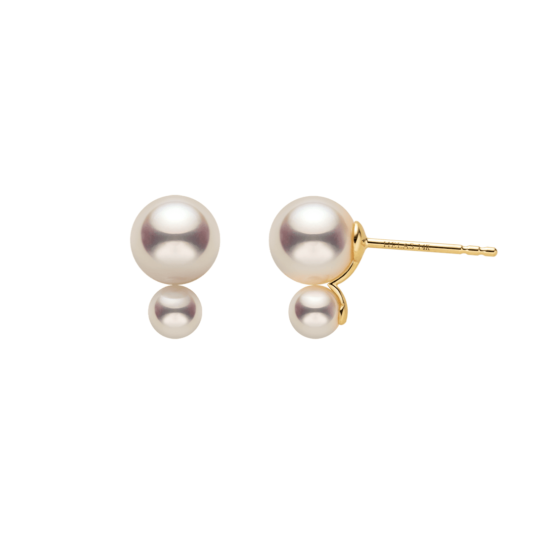 Freshwater Pearls 14K Gold Tiny & Grand Studs Earrings