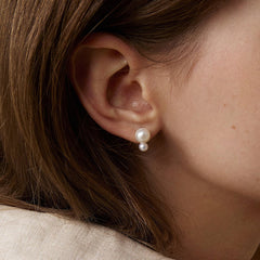 Freshwater Pearls 14K Gold Tiny & Grand Studs Earrings