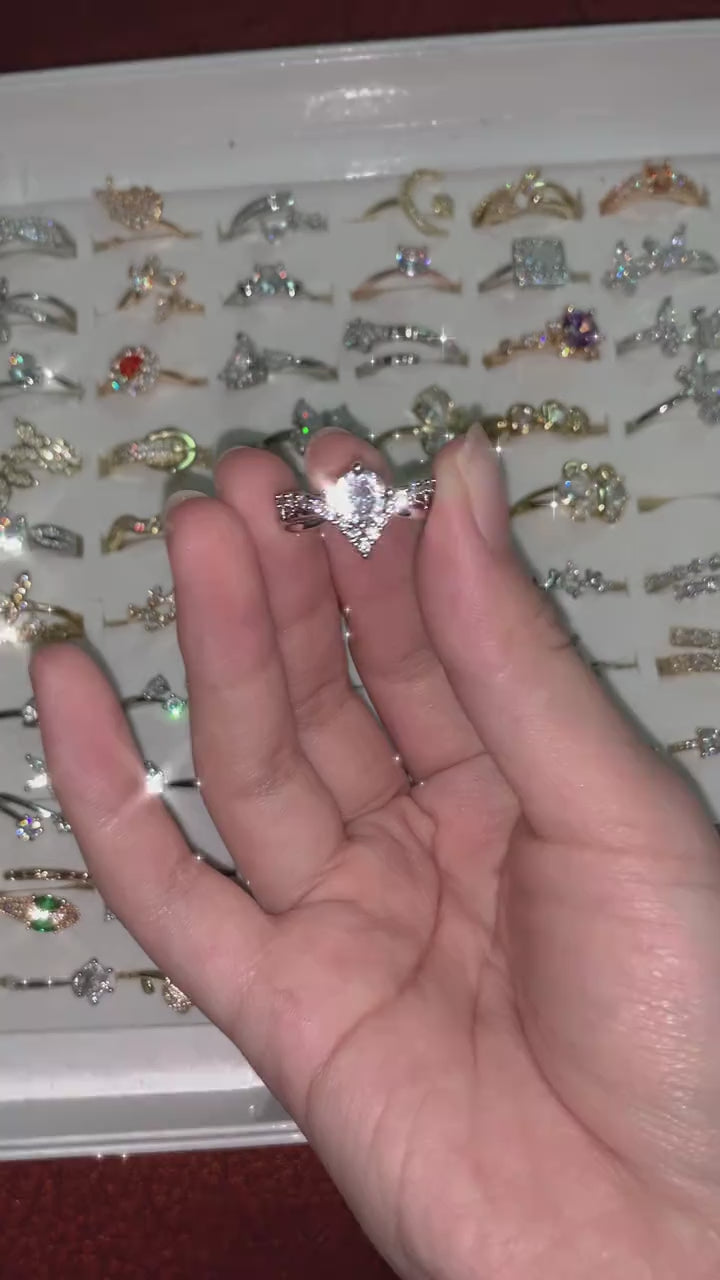 Mystery Ring Bag – Adjustable 14K Gold Plated Zircon Rings Blind Box Surprise