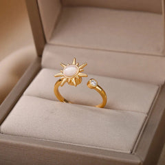 Stress Relief Fidget Ring – Golden Sun Design