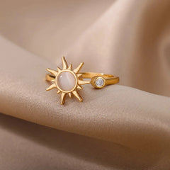 Stress Relief Fidget Ring – Golden Sun Design