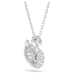 Elegant Swan Pendant Necklace with Sparkling Crystals – Rose Gold Finish