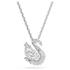 Elegant Swan Pendant Necklace with Sparkling Crystals – Rose Gold Finish