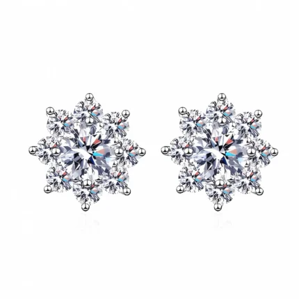 925 Silver Moissanite Earrings - ZHFE1550G