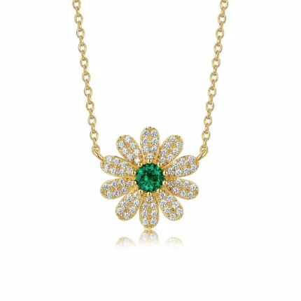 925 Silver Lab-Created Emerald Necklace - Model A73-N2020694