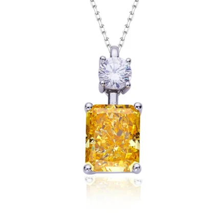 925 Silver Cubic Zirconia Yellow Necklace A73-P1917997Y