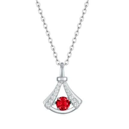 925 Silver Cultured Ruby Necklace LP0126 R