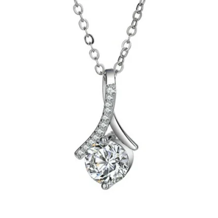925 Silver Moissanite Necklace P00116-2