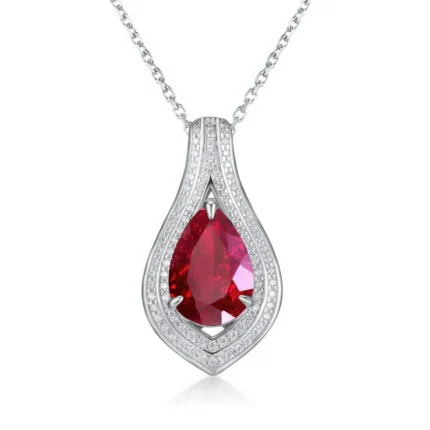 925 Silver Cultured Ruby Necklace P0622R