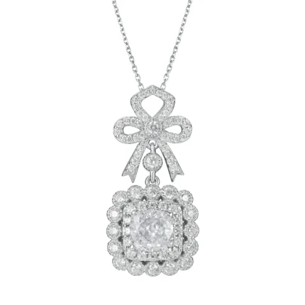 925 Silver Cubic Zirconia G Color Necklace P0699G