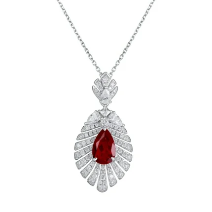 925 Silver Cultured Ruby Necklace P0830R