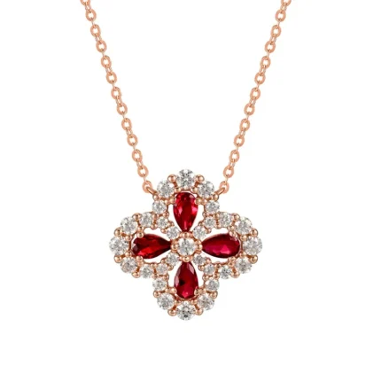 925 Silver Cultured Ruby Necklace P0986