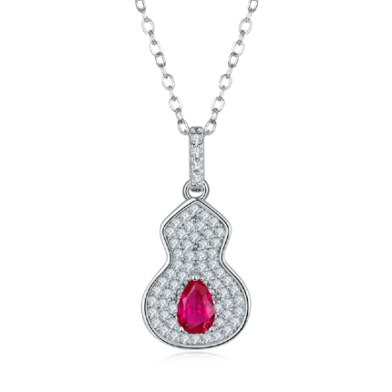 925 Silver Cultured Ruby Necklace P5507R