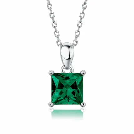 925 Cultured Emerald Necklace - ZHFP0101L