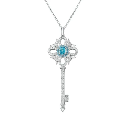 925 Silver Cubic Zirconia Blue Necklace ZHFP0137B