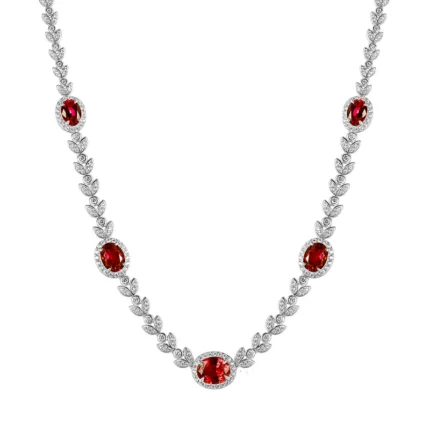 925 Silver Cultured Ruby Necklace ZHF-P0854R