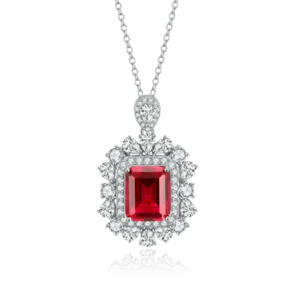 925 Silver Cultured Ruby Necklace ZHF-P1255R