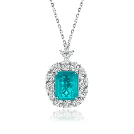 925 Silver Paraiba Color Necklace ZHF-P1314-1
