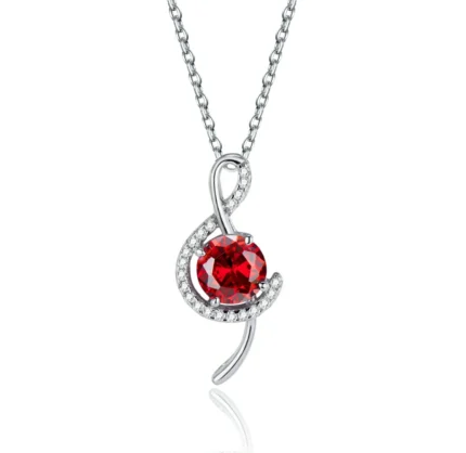 925 Silver Cultured Ruby Necklace ZHF-P1713R
