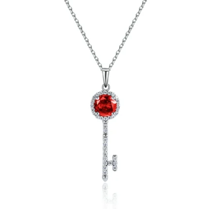 925 Silver Cultured Ruby Necklace ZHF-P1720R