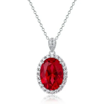 925 Silver Cultured Ruby Necklace ZHF-P1798R
