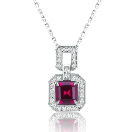 925 Silver Cultured Ruby Necklace ZHF-P5002R