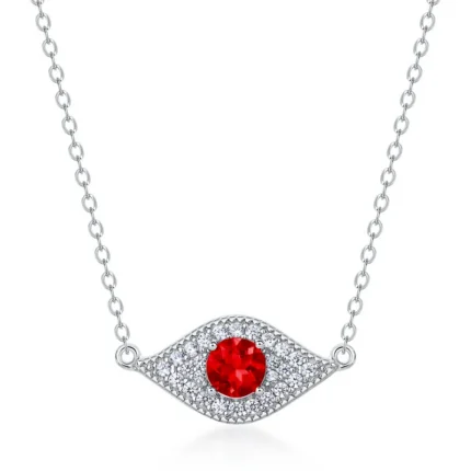925 Silver Lab-Created Ruby Necklace - Model ZHF-P5512R