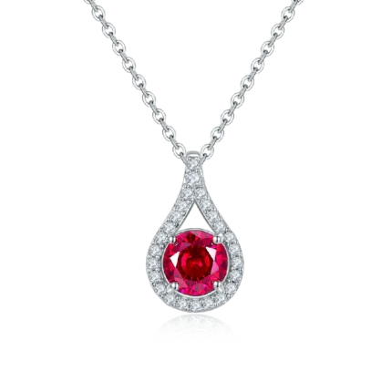 925 Silver Cultured Ruby Necklace ZHF-P5515R