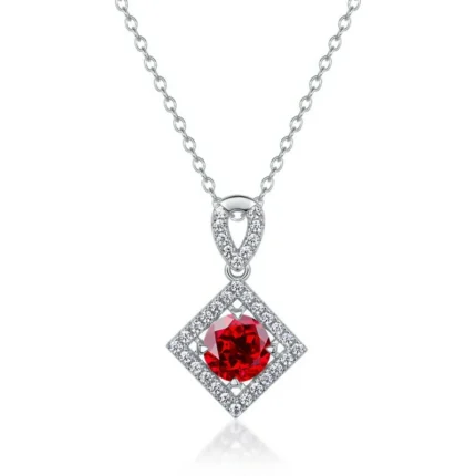 925 Silver Cultured Ruby Necklace ZHF-P5520R