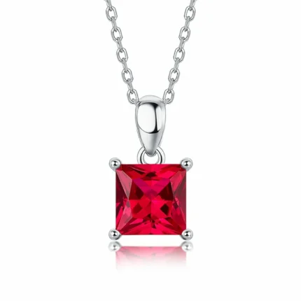 925 Silver Cultured Ruby Necklace ZHFP0101R
