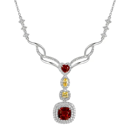 925 Silver Cultured Ruby Necklace ZHF-P0864R