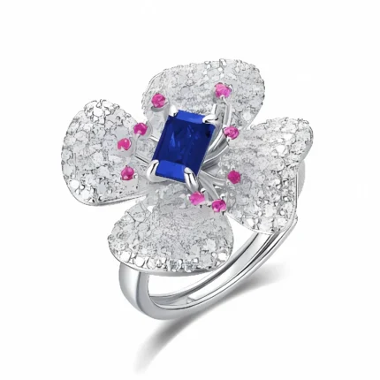 Lab-Created Blue Sapphire Ring in 925 Silver - Model 213JR0003B