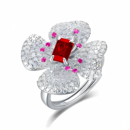 Lab-Created Ruby Ring in 925 Silver - Model 213JR0003R