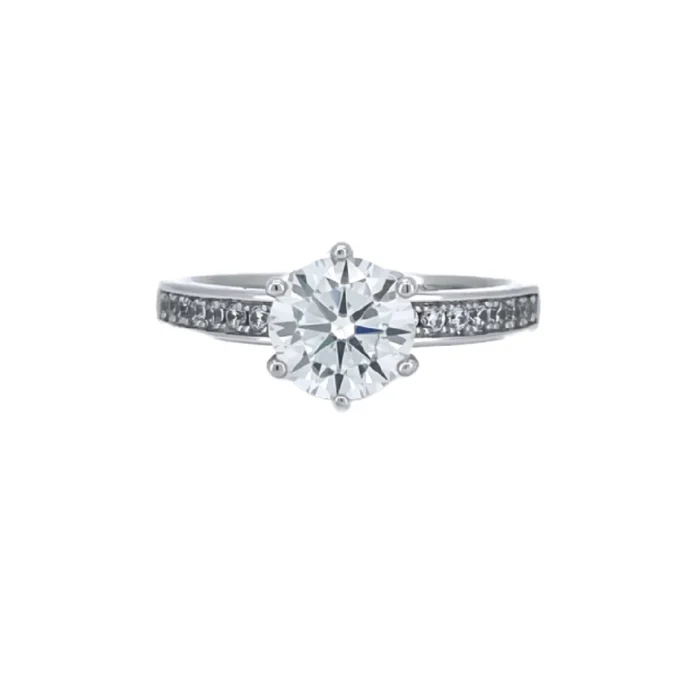 2CT Moissanite Women's Ring in 925 Silver - Model R0408 - Image 1