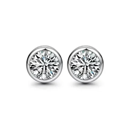 925 Silver Moissanite Earrings 5MM ZHF-E1358