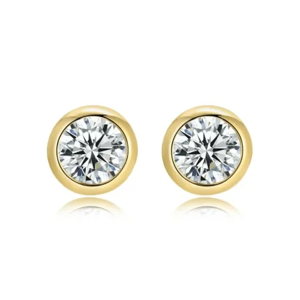 925 Silver Moissanite Earrings 5MM ZHF-E1360
