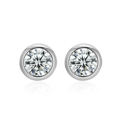 925 Silver Moissanite Earrings 6.5MM ZHF-E1358-1