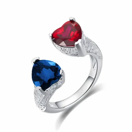 Lab-Created Red & Blue Ring in 925 Silver - Model A73-P2021323B