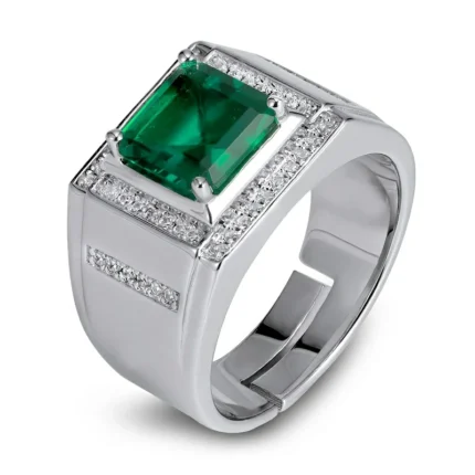 Lab-Created Emerald Ring in 925 Silver - Model A73-R2020880