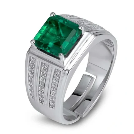 Lab-Created Emerald Ring in 925 Silver - Model A73-R2020881