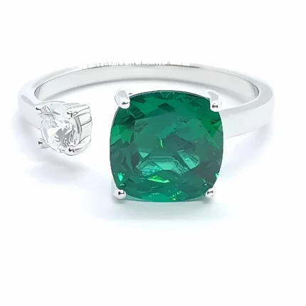 Lab-Created Emerald Ring in 925 Silver - Model A73-R2020962