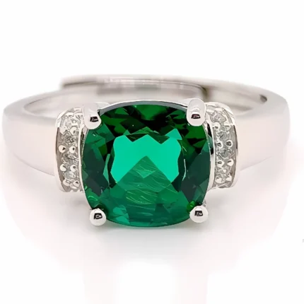 Lab-Created Emerald Ring in 925 Silver - Model A73-R2020977